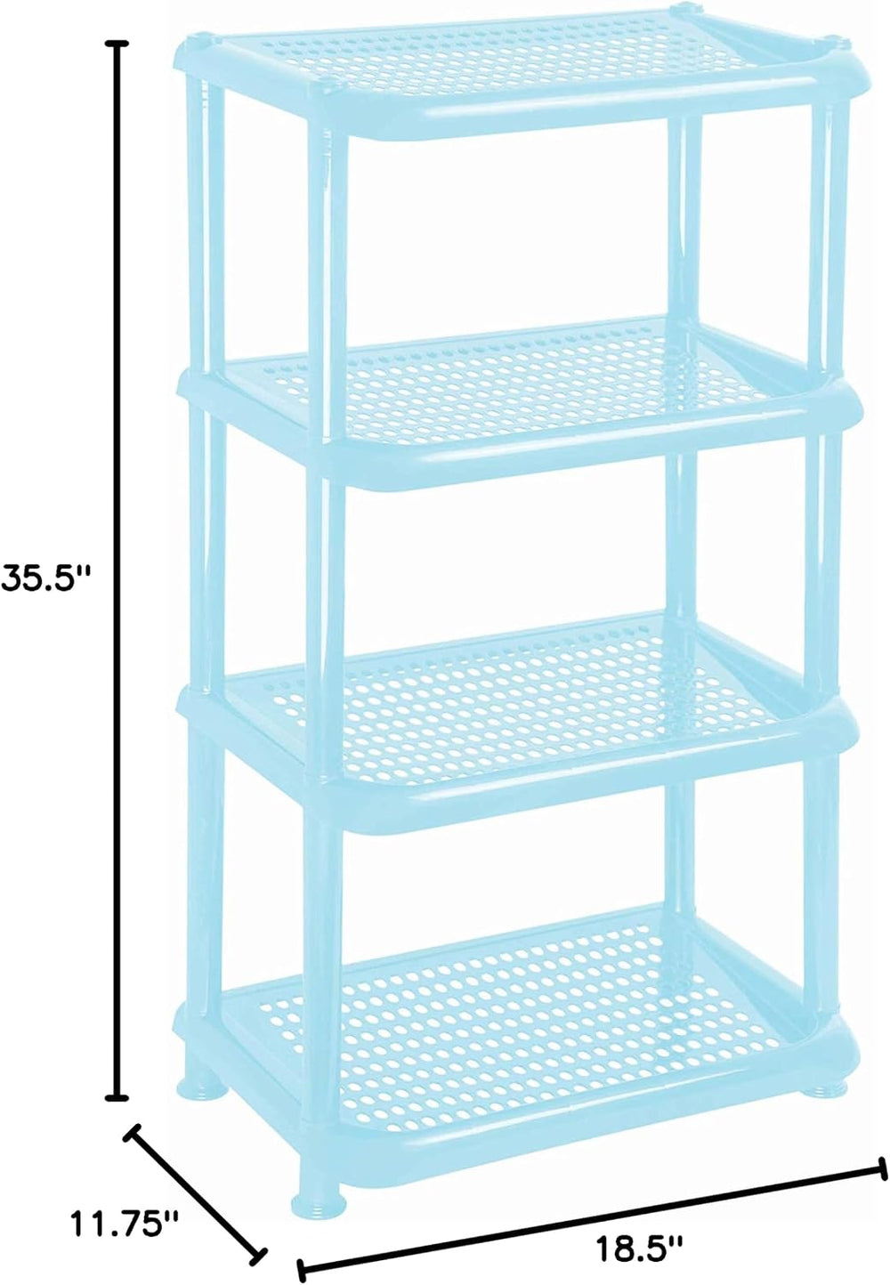 Mintra Home Light Duty Plastic Storage Racks (Rectangular Rack, Powder Blue)