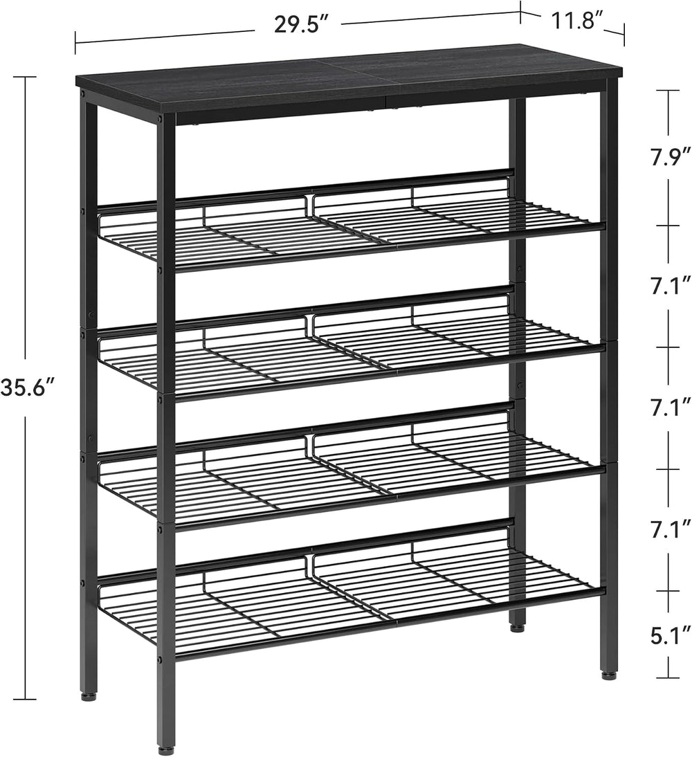Nunsino Shoe Rack for Closet,5 Tier Shoe Organizer for Entryway,Shoe Shelf wi...