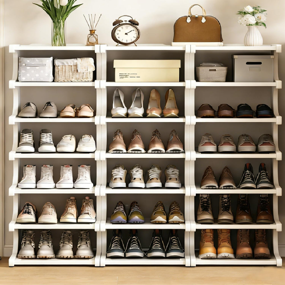39" Bamboo Shoe Rack - Vertical Shoe Organizer Rack for Small Space, Nar...