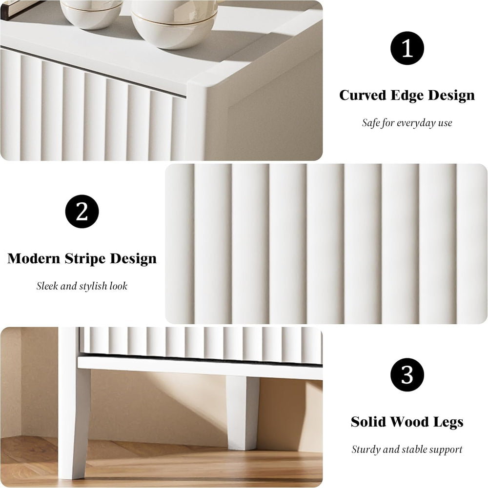 Furniway 31.5" Wide White 3 Drawer Dresser for Bedroom, Modern Chest of ...