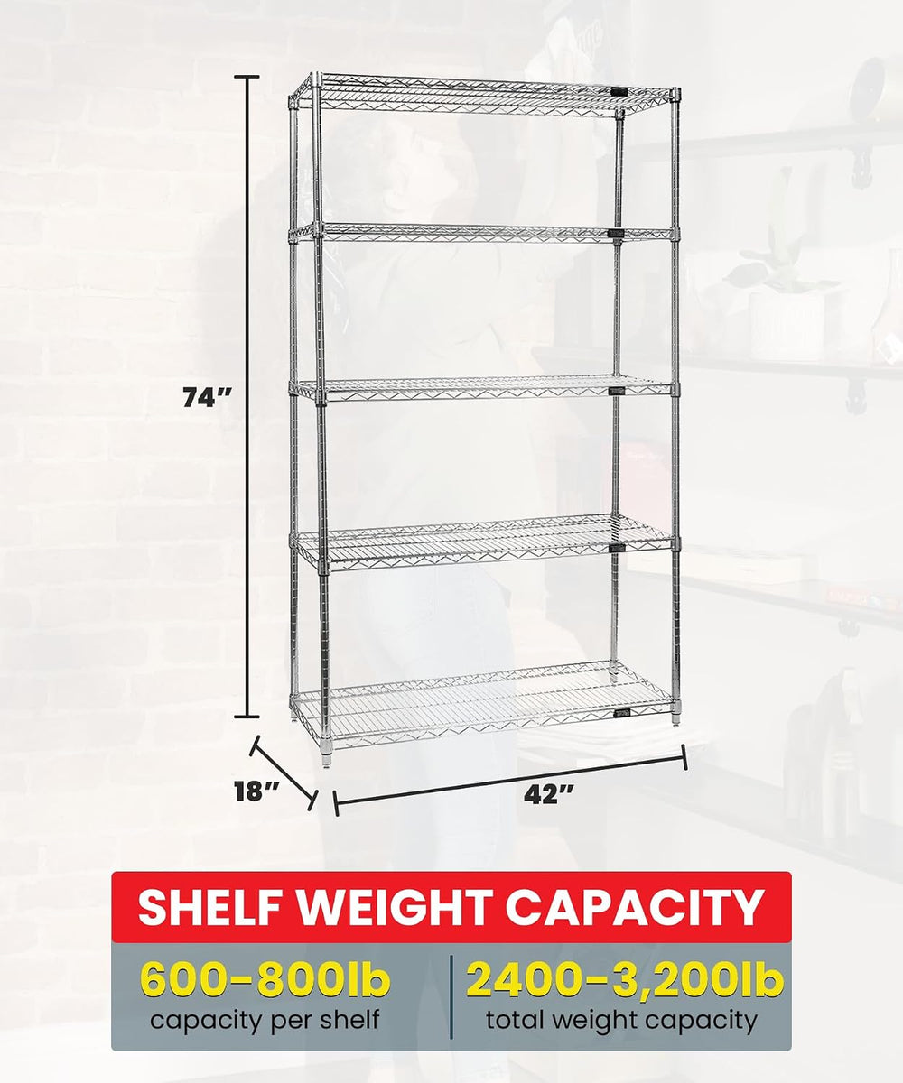 Quantum Storage Systems WR74-1842C Starter Kit Wire Shelves Chrome 4 Shelves ...