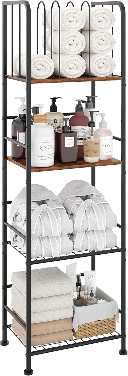 4-Tier Freestanding Towel Racks for Bathroom, Towel Rack Stand