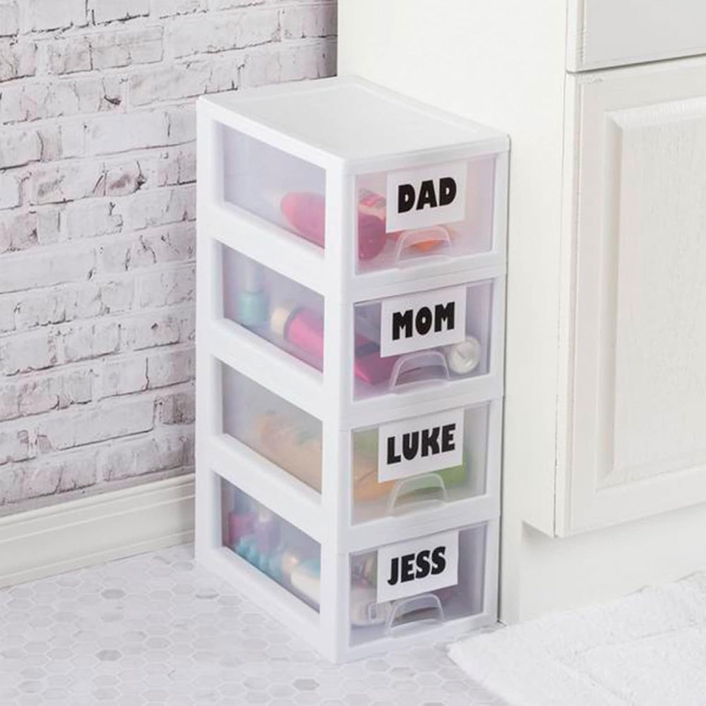 Sterilite Stacking Drawer Storage Organizer for Clothes, 6 Quart, 6-Pack