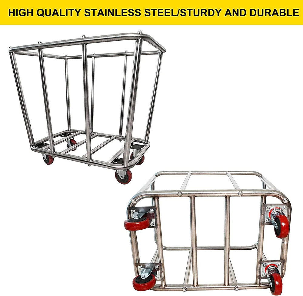 Commercial Laundry Cart with Wheels,350L Industrial Rolling Laundry Hamper
