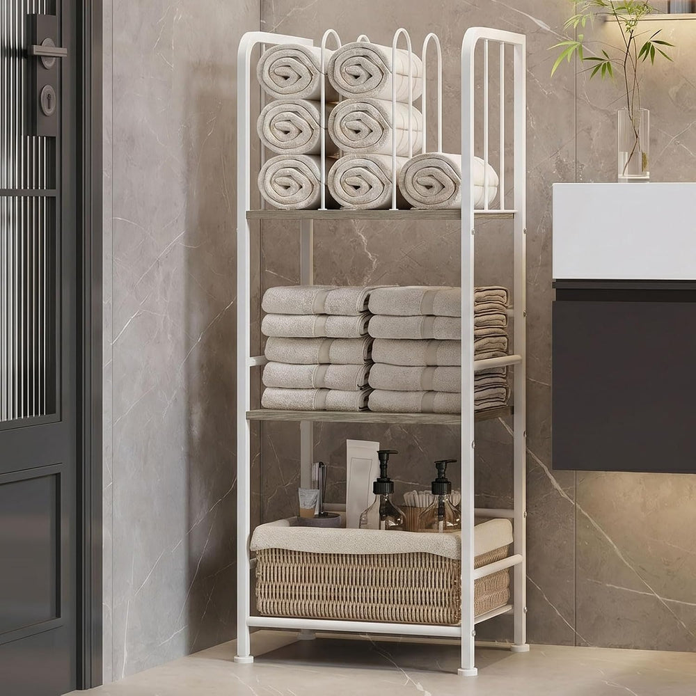 3-Tier Freestanding Towel Racks for Bathroom, White Towel Rack Stand