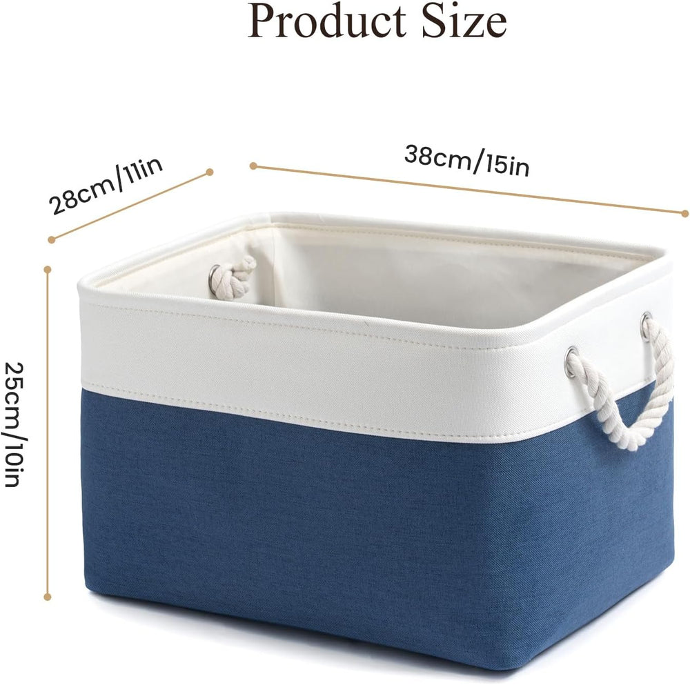 15x11x10 In Foldable Fabric Large Storage Bins with Handle 6 Pack