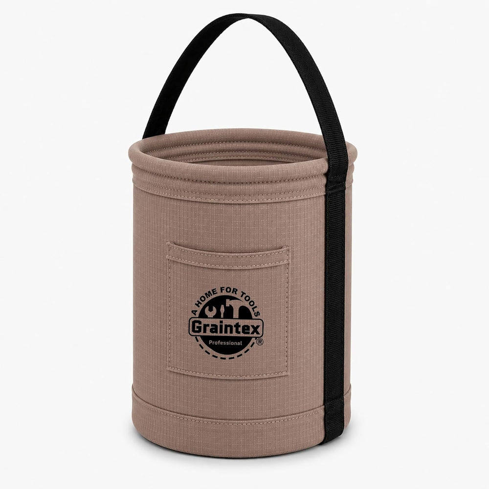 Graintex Canvas Utility Bucket 9.5"x14", Round Tool Bucket, Reinfor...