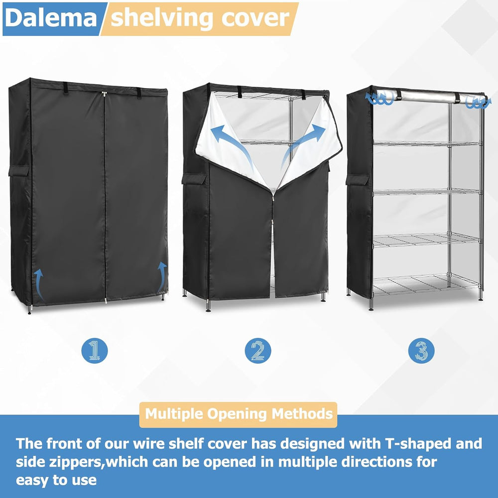 Wire Rack Covers,Heavy Duty 600D Dustproof Waterproof Storage Rack Covers for...