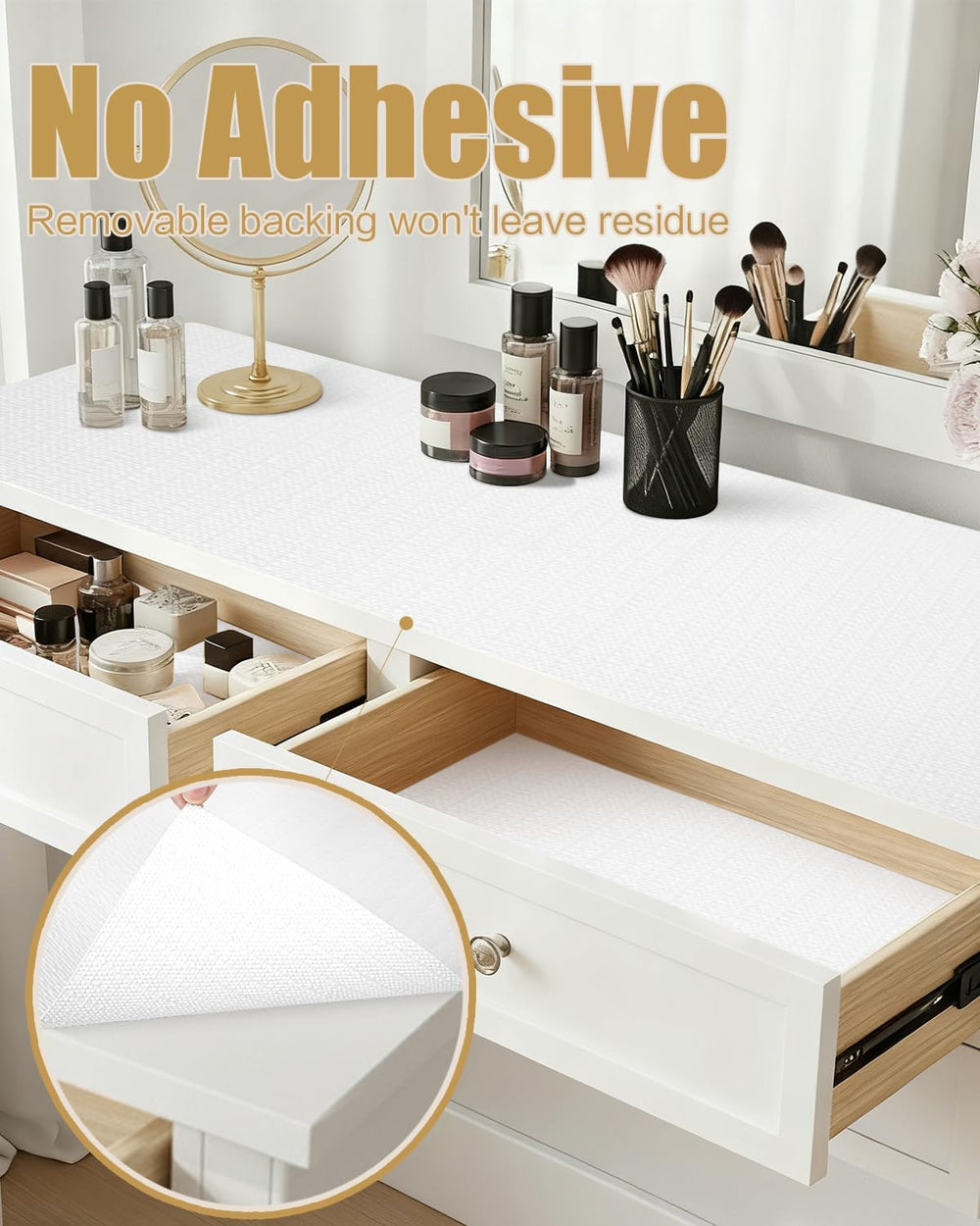 Drawer and Shelf Liners for Kitchen Cabinets Non-Adhesive