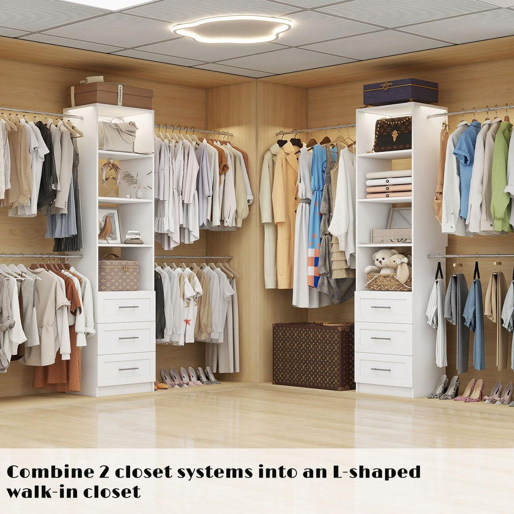 Closet System with Drawers, 5FT-9FT Custom Closet Organizer System 114.9&quot...