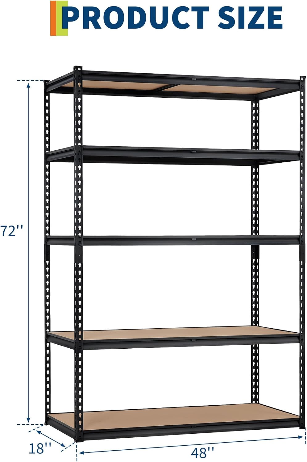 Garage Storage Shelves 5 Tiers, Heavy Duty Storage Shelving Racks with 2500 L...