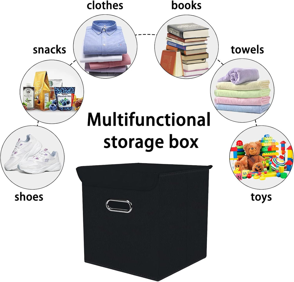 Closet Organizers Fabric Storage Bins With Lids Collapsible Cube Storage Orga...