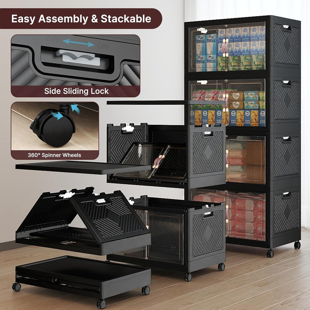 UAMFURI Stackable Storage Bins with Lids, 960QT Lockable Storage Cabinet