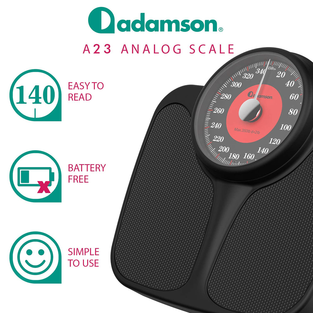 Adamson A23 Scales for Body Weight - Up to 350 LB - New Version - Anti-Skid R...