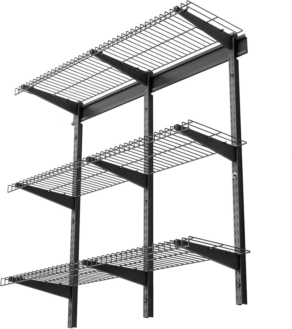 VEVOR 3-Tier Heavy Duty Wall Garage Shelving, 0.9 x 3 ft Steel Wall Mounted S...