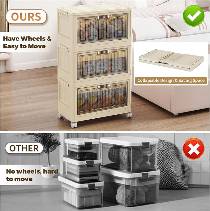 3 Tier - 34QT Storage Bins