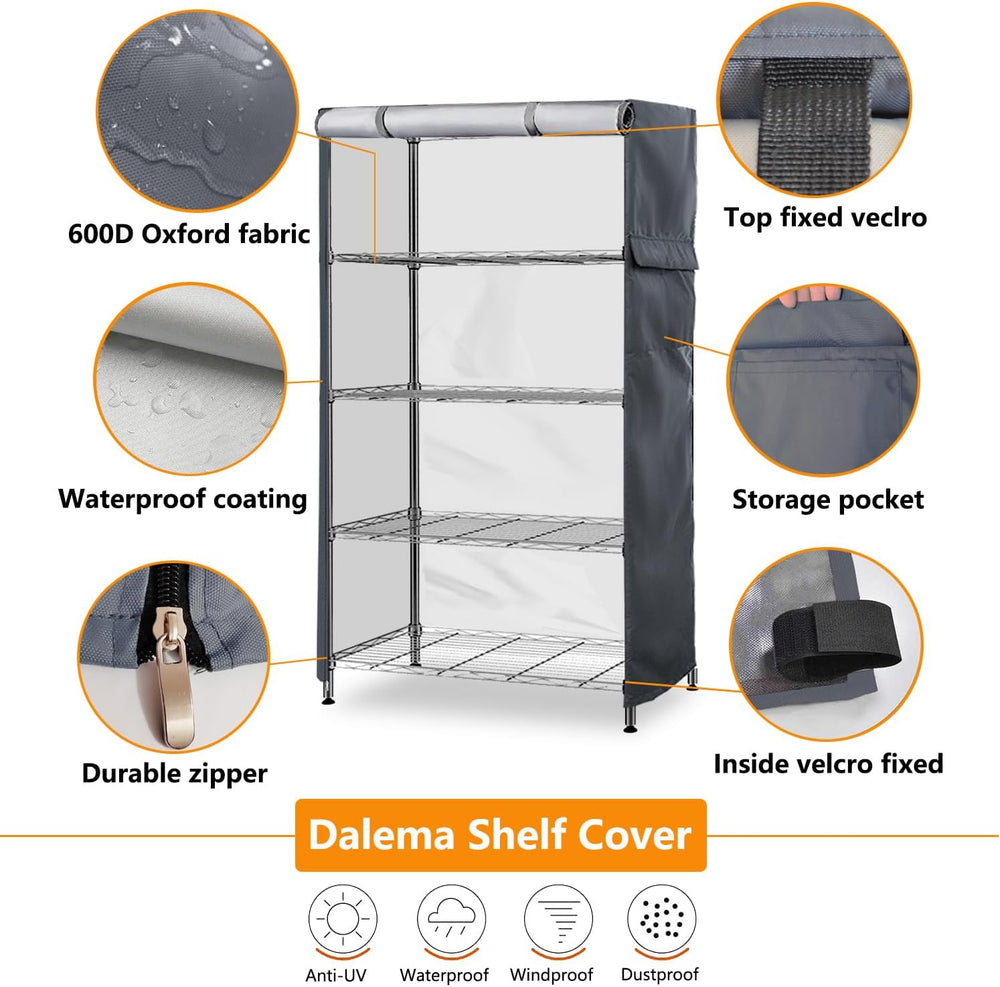 Waterproof Shelf Cover,600D Heavy Duty Dustproof Storage Wire Rack Covers,Out...