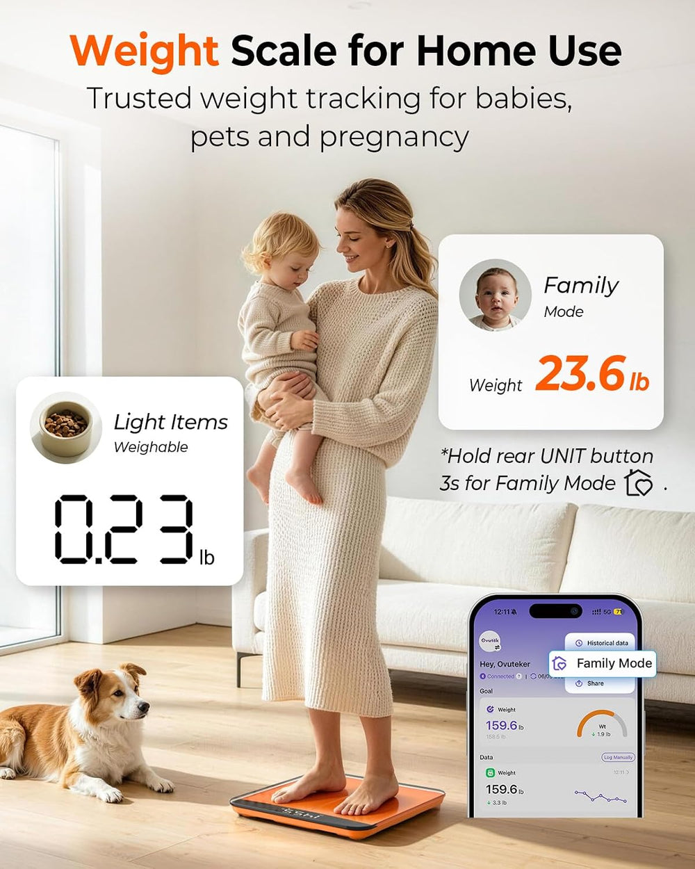 500lb Digital Bathroom Scale with Body Weight Trends App