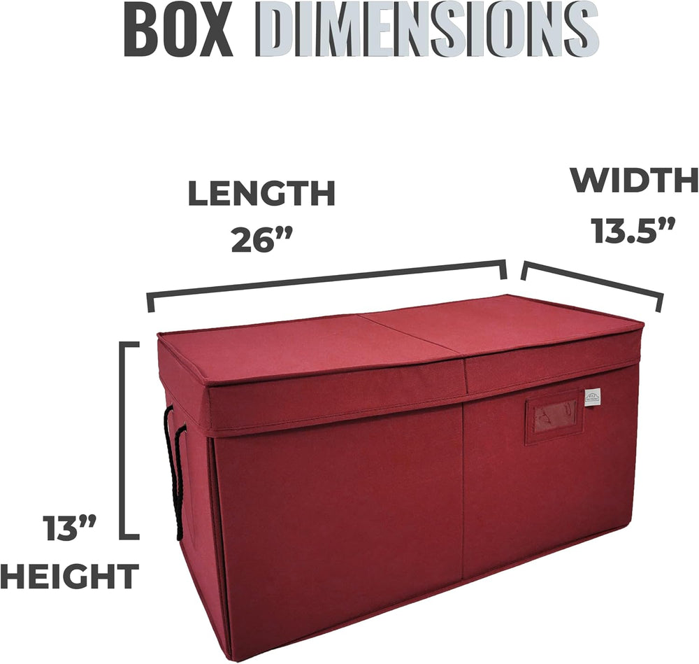 612 Vermont Christmas Ornament Storage Box, Adjustable Acid-Free Dividers