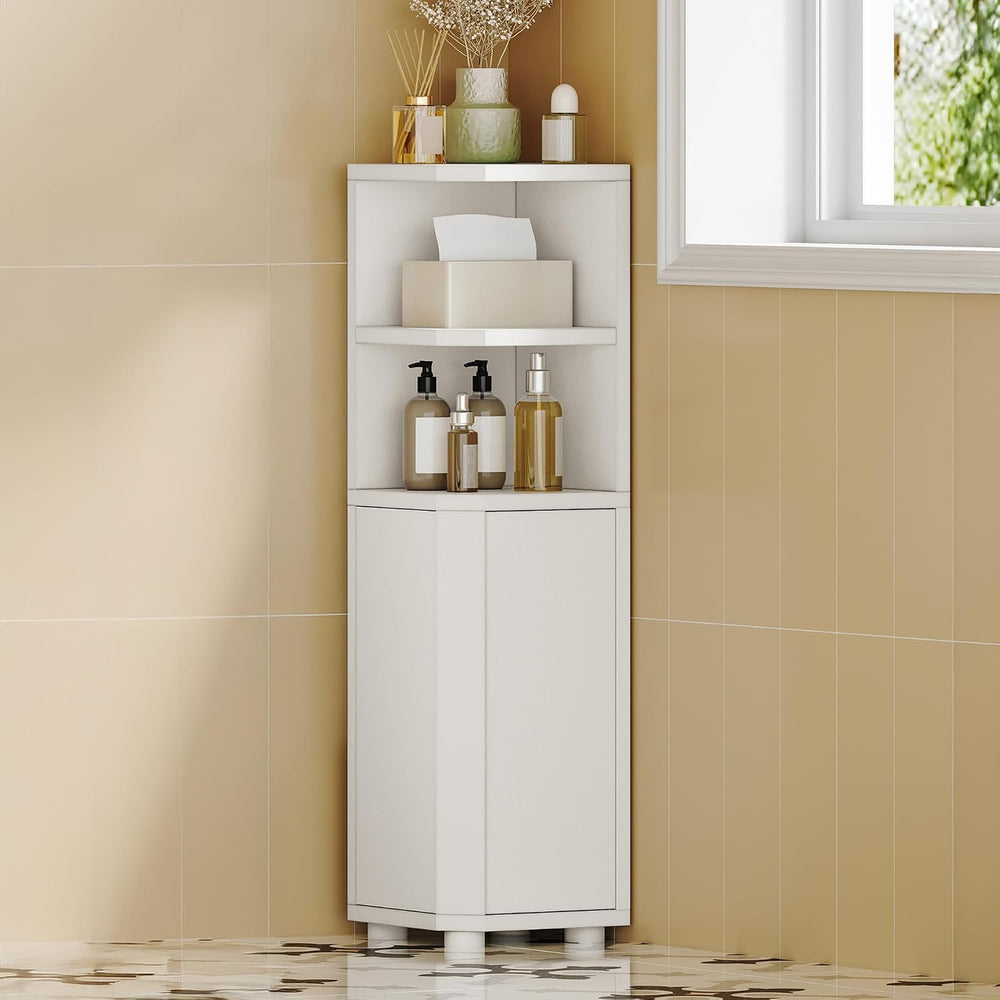 Hzuaneri Corner Cabinet, Small Bathroom Corner Cabinet with Doors