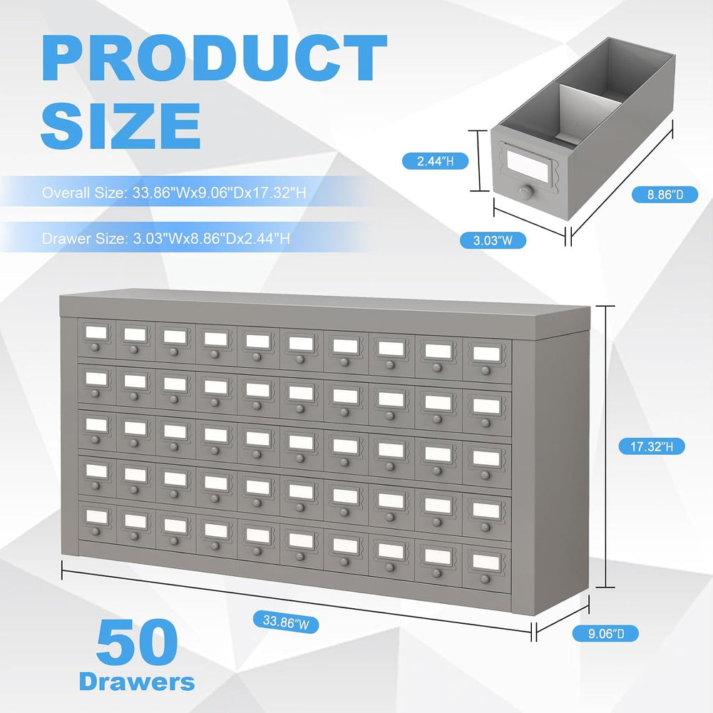 50 Drawer Steel Parts Storage Cabinet With Dividers For Organizing Hardware