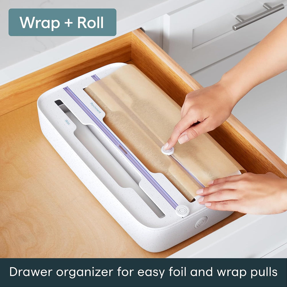YouCopia StoraRoll Food Wrap Dispenser 3-in-1, Aluminum Foil Wrap Organizer