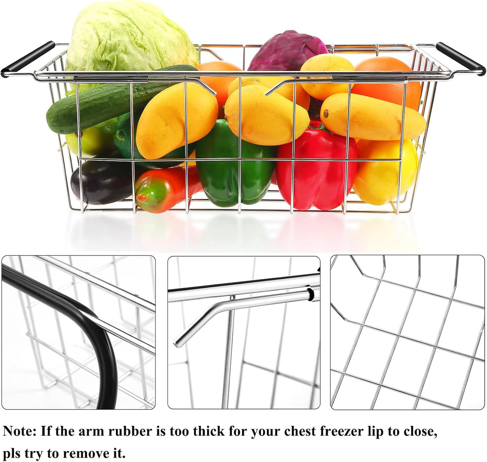 Orgneas Expandable (16.5" ~ 20") Chest Freezer Basket Stainless Steel