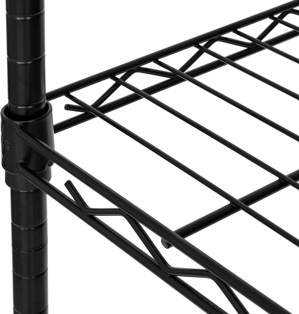 5-Tier Steel Wire Shelving, 30" W x 14" D x 61.5" H, Black