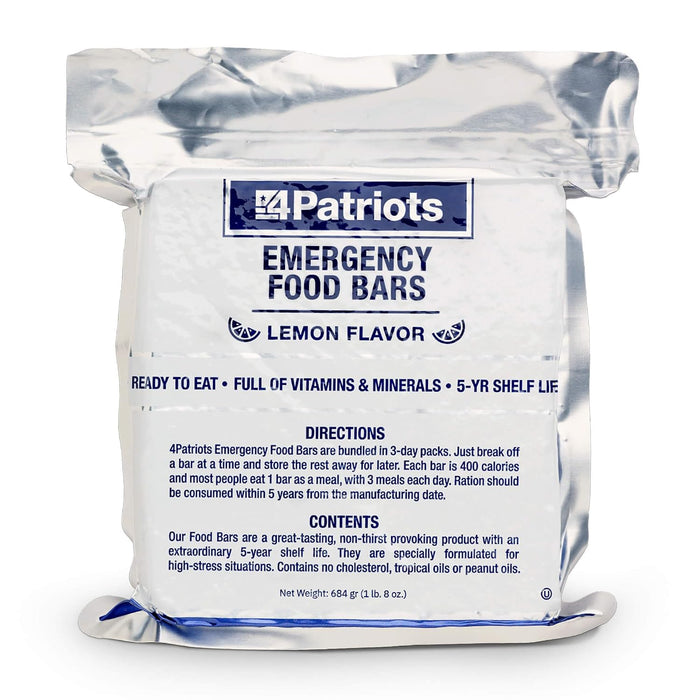 4Patriots Emergency Food Bars: Non-Perishable S.O.S Ration Designed to Last 5 Years, 9 Servings
