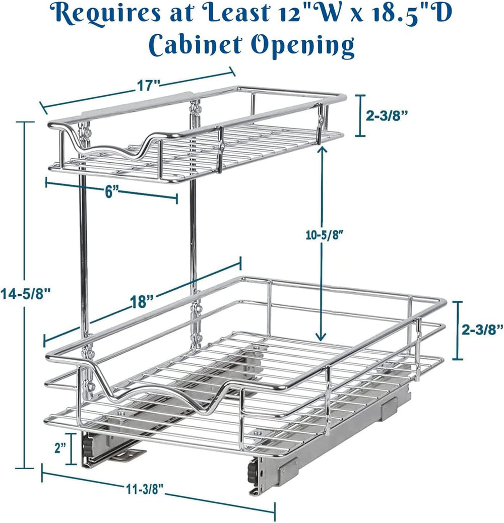 HOLDN’ STORAGE Under Sink Organizers and Storage, 11" W x 18" D x 1...