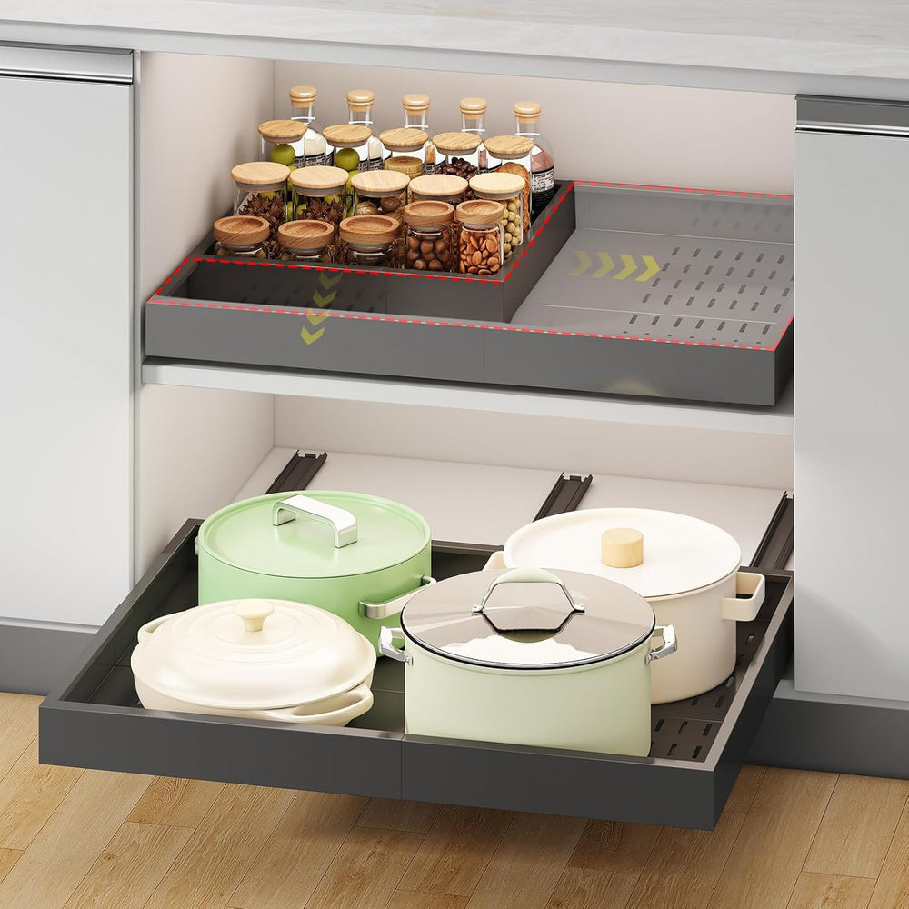 Fokyfok Pull out Cabinet Organizer,14"-21"W,17"-24"D,Expa...