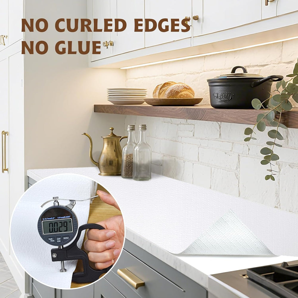 Shelf Liners for Kitchen Cabinets 23.6in x 39FT, Non Adhesive Drawer Liner