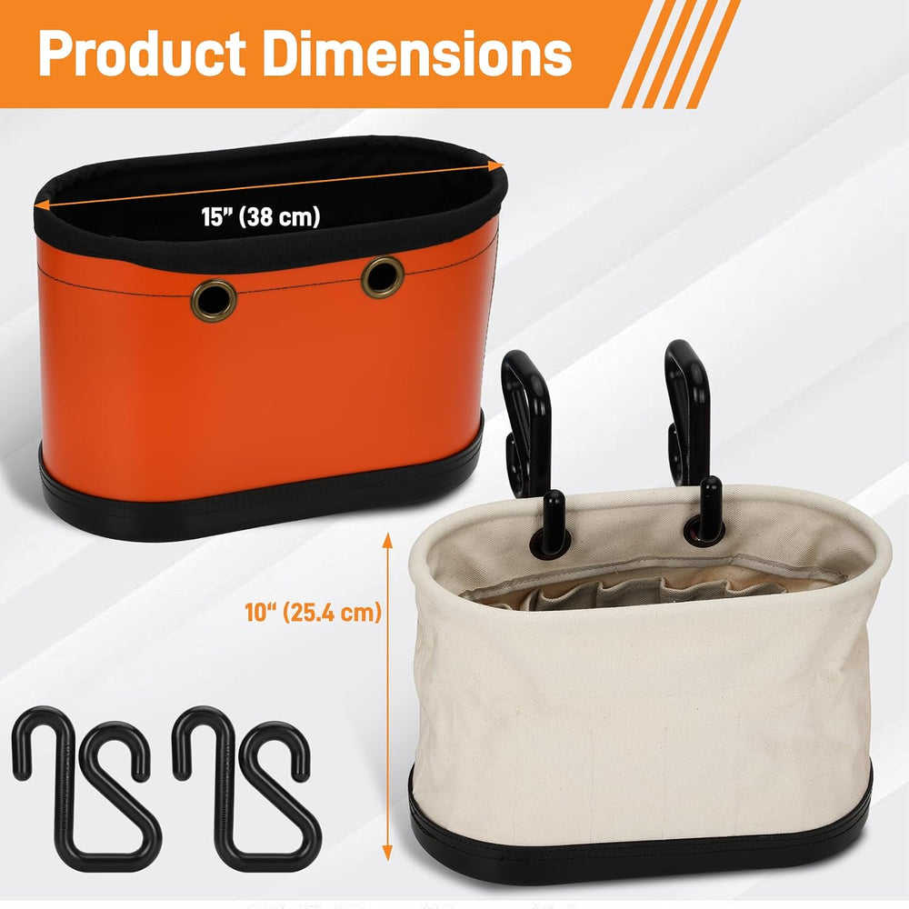 5144BHB Oval Hard-Body Bucket Tool Organizer,2 Set Canvas Bucket Bag with Bla...