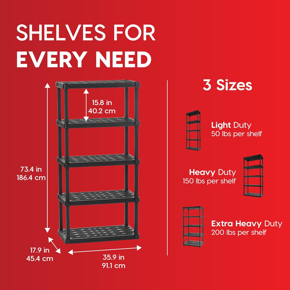 IRIS USA Plastic Storage Shelves |Made in USA| 73"H x 36"W x 18&quo...