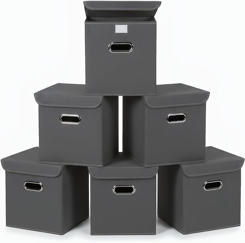 Closet Organizers Fabric Storage Bins With Lids Collapsible Cube Storage Orga...