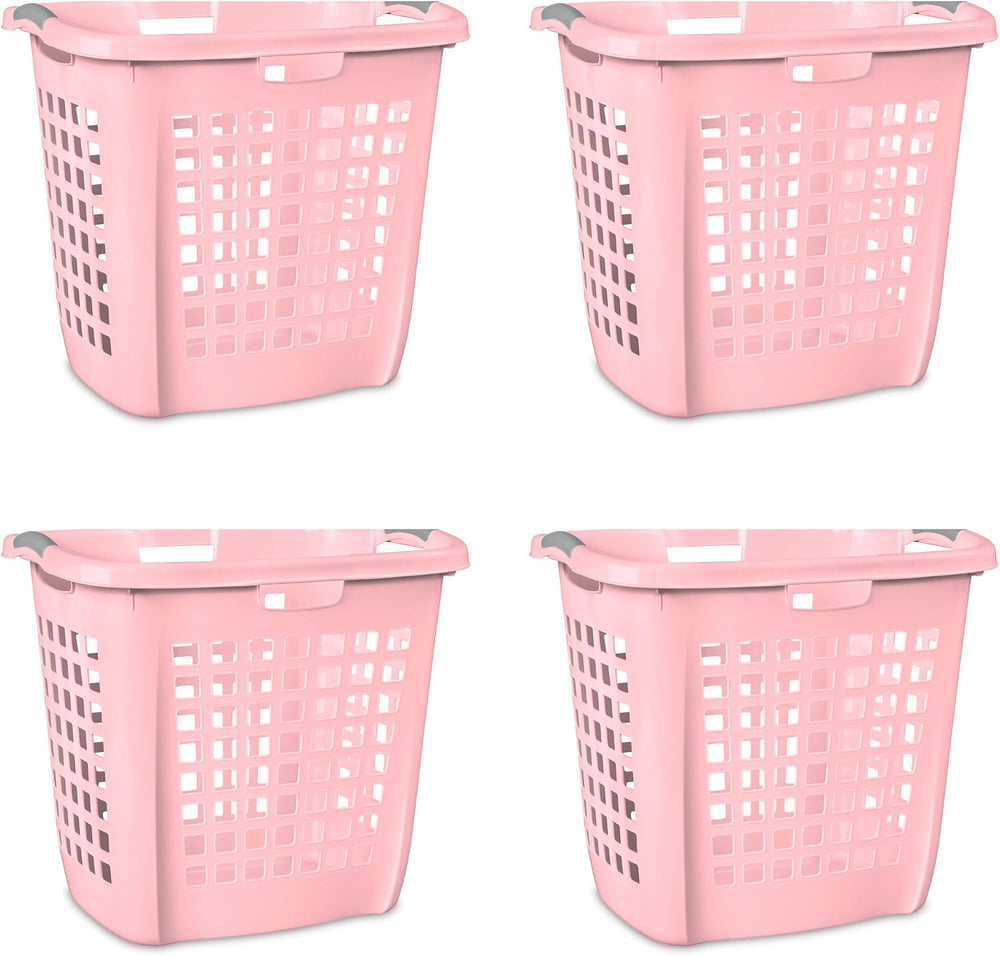 Sterilite 4-Pack Ultra Easy Carry Laundry Basket, Plastic Clothes Hamper Bin ...