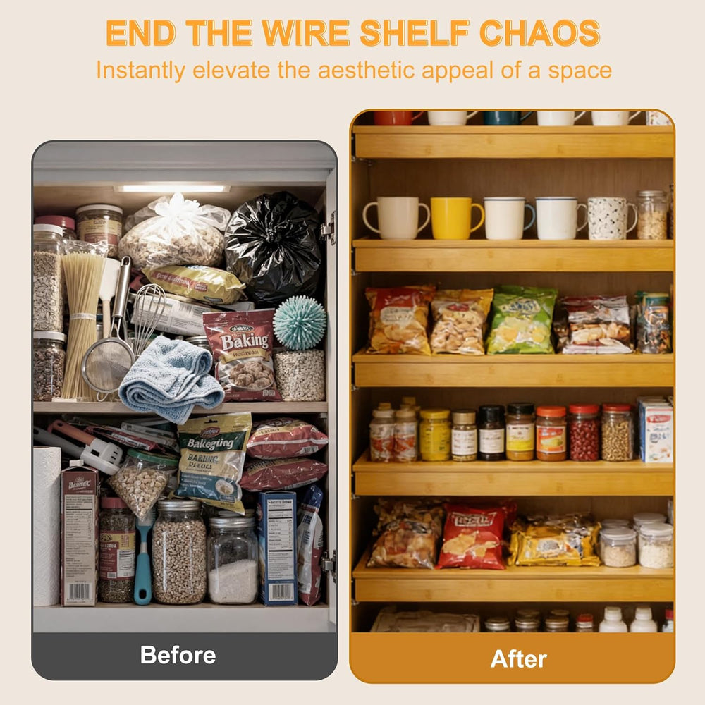 Bamboo Wire Shelf Covers for Wire Shelving,Heavy Duty Wire Rack Covers for Pa...