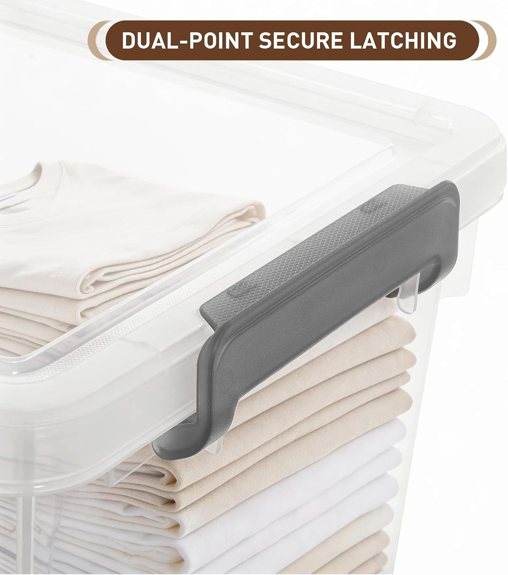 Citylife 33 Qt Ultra-Thick Plastic Clear Storage Bins with Lids, 4-Pack