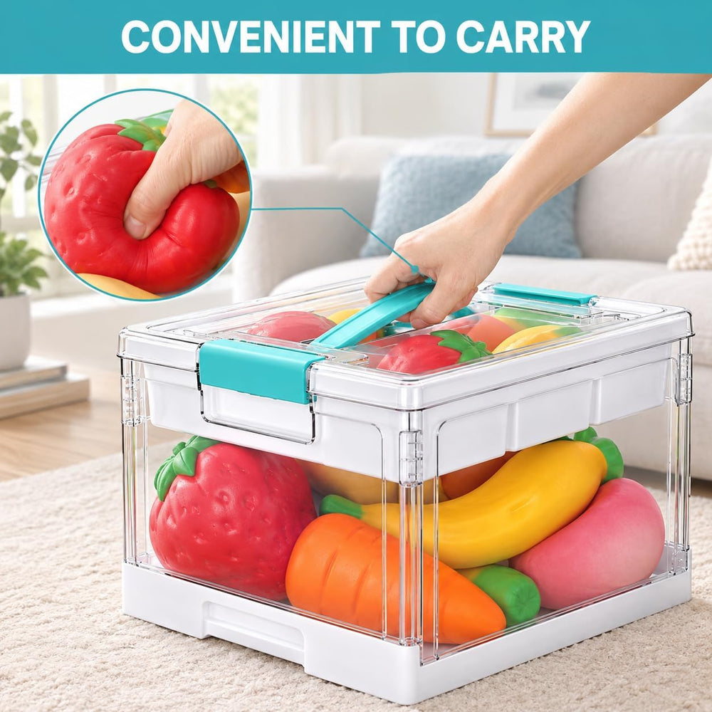 Vtopmart 24 QT Clear Storage Box with Tray & Dividers, 1 Pack–Basic