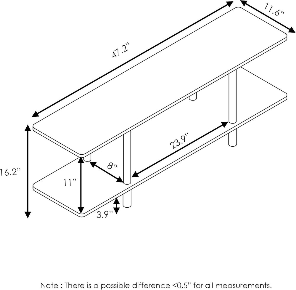 Furinno Turn-N-Tube 2-Tier Multipurpose Wide Shelf, Espresso/Black