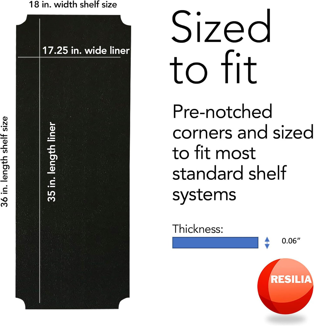 RESILIA Shelf Liner Set for Wire Shelving Rack – 5 Pack, 18 Inch Long x 36 In...