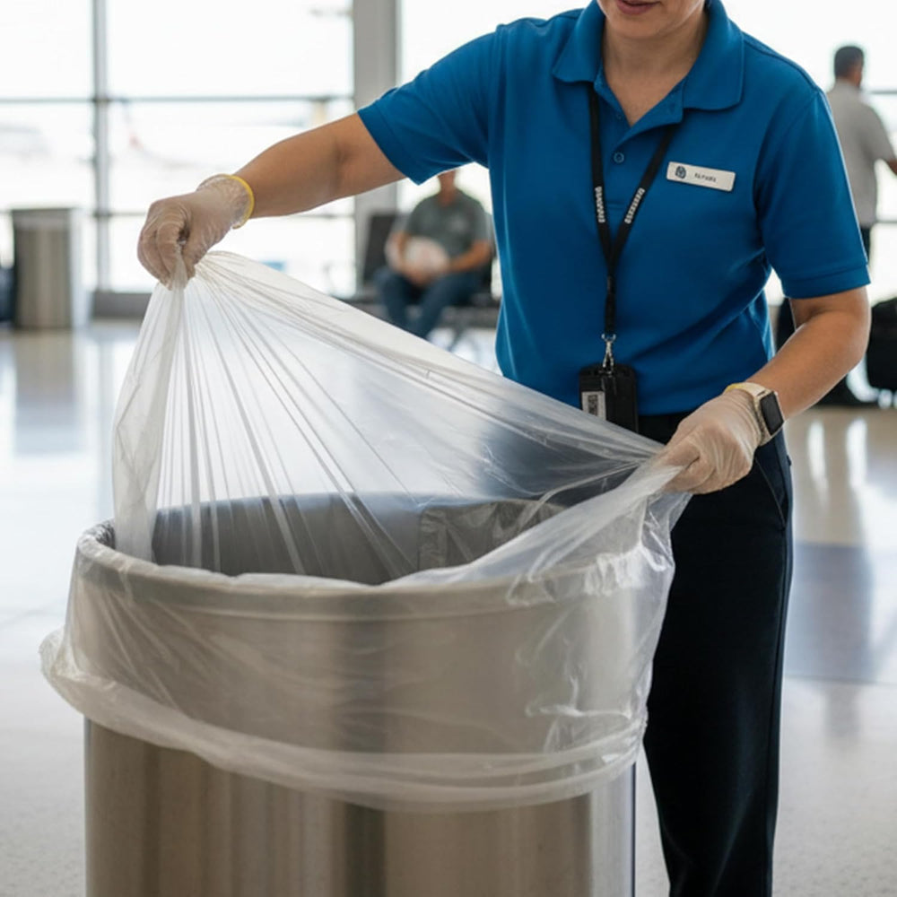 TYPLASTICS 40-45 Gallon Clear Trash Can Liners, 250 count - 40" x 48"