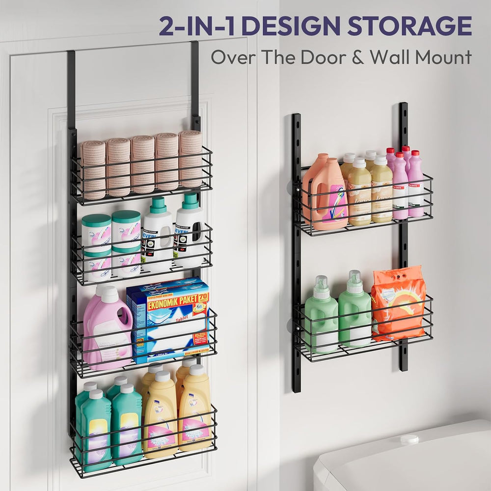 SWTYMIKI Over The Door Organizer - Door Organizer Hanging with 6 Adjustable M...