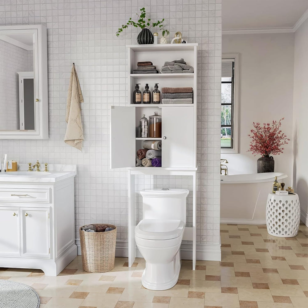 Over the Toilet Storage Cabinet for Bathroom, Extra Tall Over Toilet Storage,...