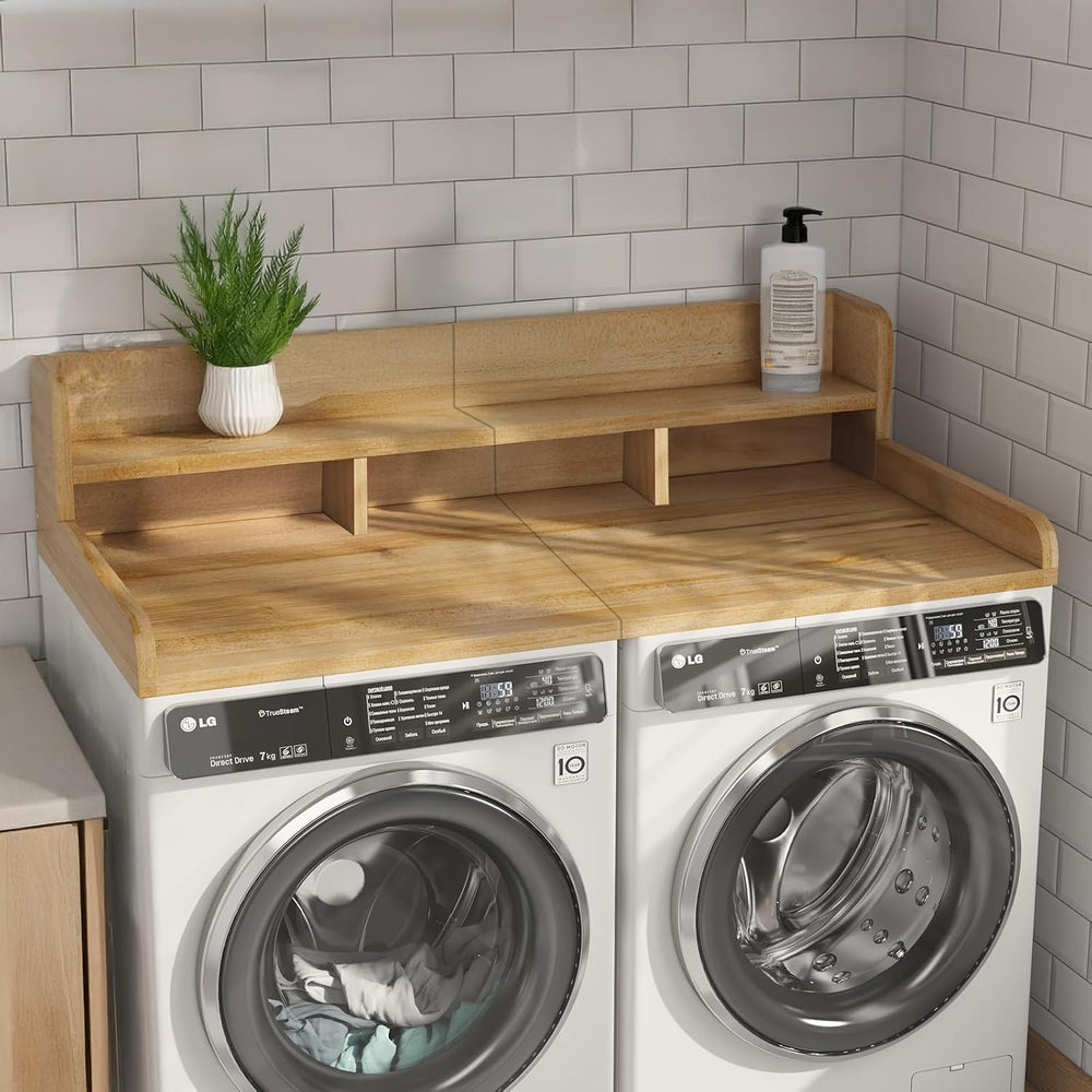 2-Tier Washer-Dryer Countertop Shelf Cover (54" W x 27.5" D), 12&qu...