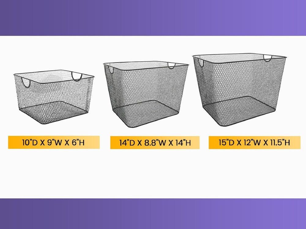 YBM Home Kitchen Pantry Organizer Wire Baskets for Shelves, Cabinets, Pantry,...