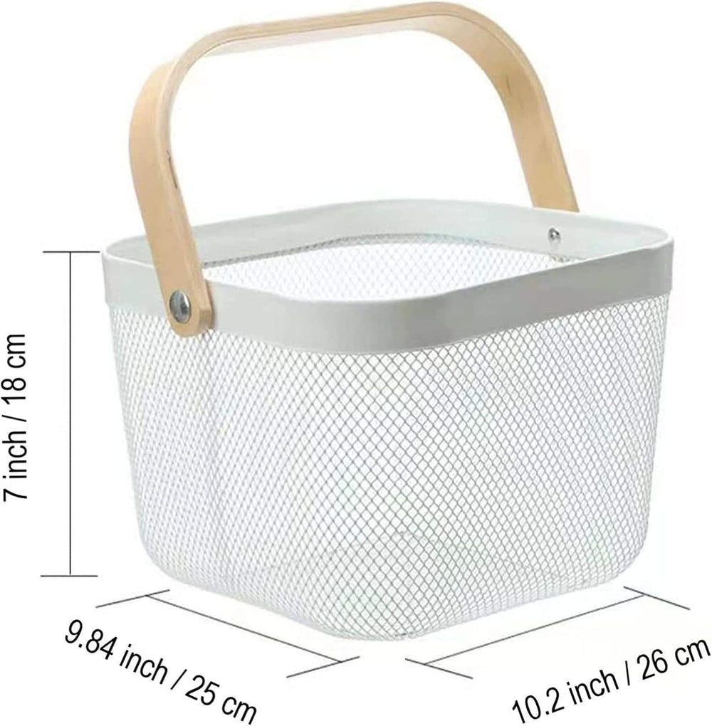 AJIODA 3 Pack Metal Mesh Steel Basket, Storage Organizer Basket Multi-functio...