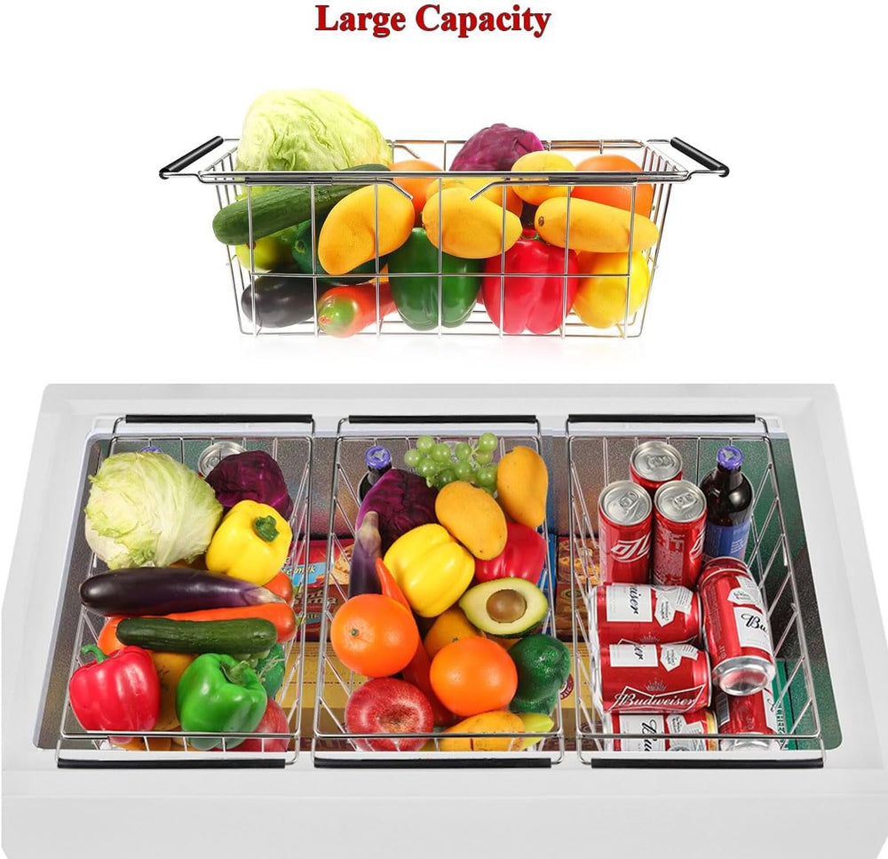 Orgneas Expandable (16.5" ~ 20") Chest Freezer Basket Stainless Steel