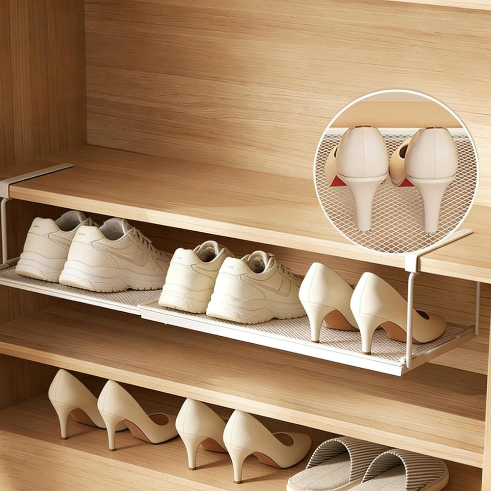 Expandable Shoe Rack Organizer ， Adjustable Shoe Rack & Under Cabinet She...