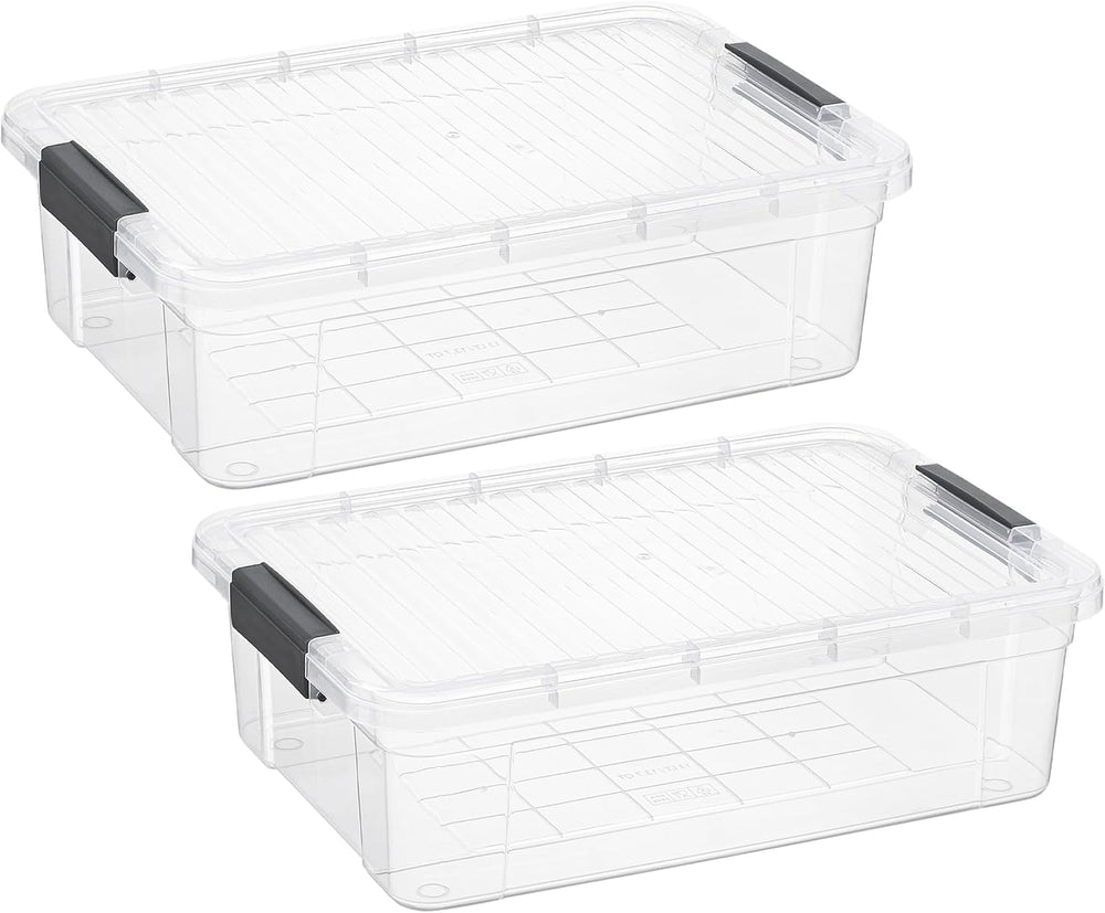 Superio Storage Bins with Lids, Clear Plastic Containers for Organizing, Stac...
